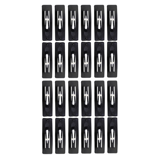 Tic Tac Hair Clips Made As Korea_Korean and Hair Accessories for Women and Girls, 24 Pcs (Pack of 2) Black Glossy and Matte