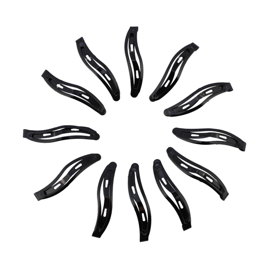 Tic Tac Hair Clips and Hair Accessories for Women and Girls 24 Pcs (pack of 2) - Black Glossy and Matte