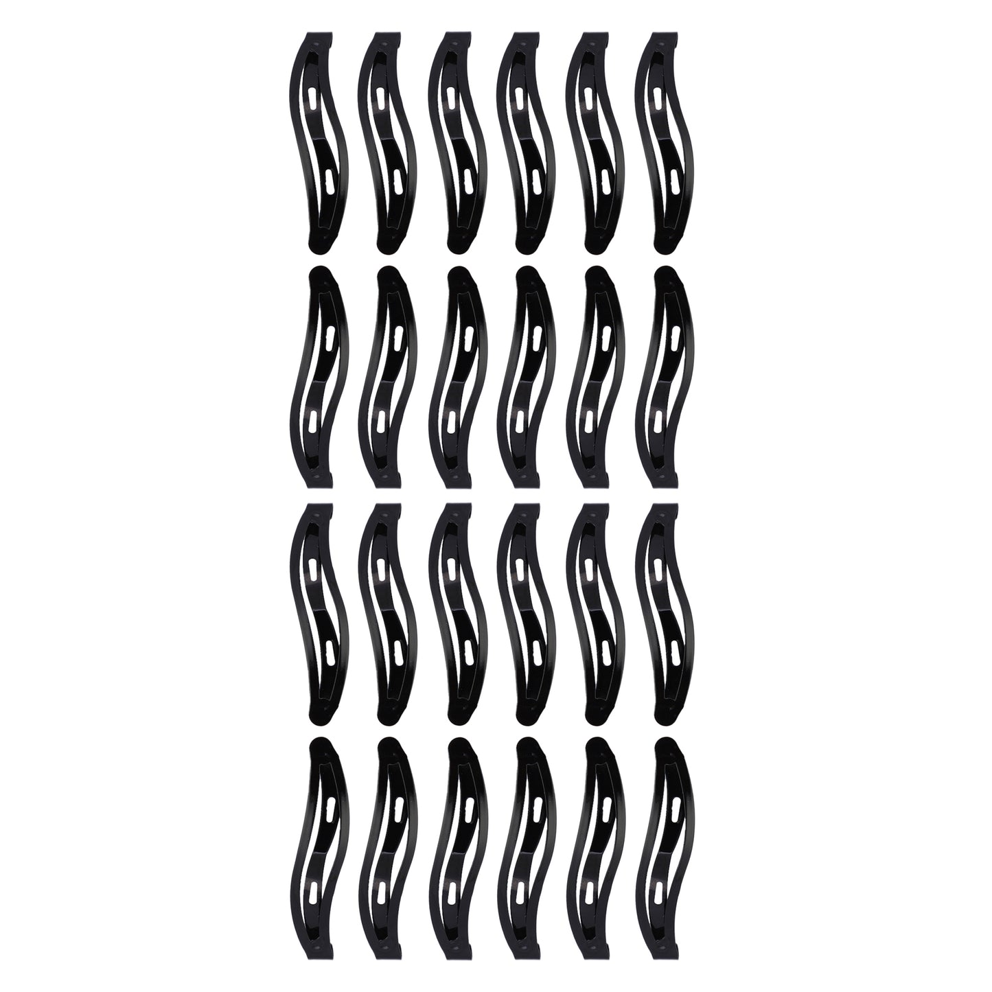 Tic Tac Hair Clips and Hair Accessories for Women and Girls 24 Pcs (pack of 2) - Black Glossy and Matte