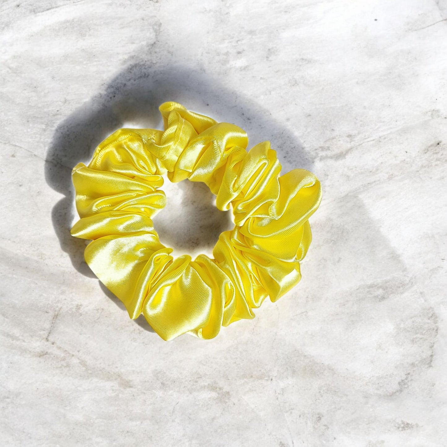 Full Length Hair Satin Scrunchie for Girls & Women (Pack of 1) Yellow color