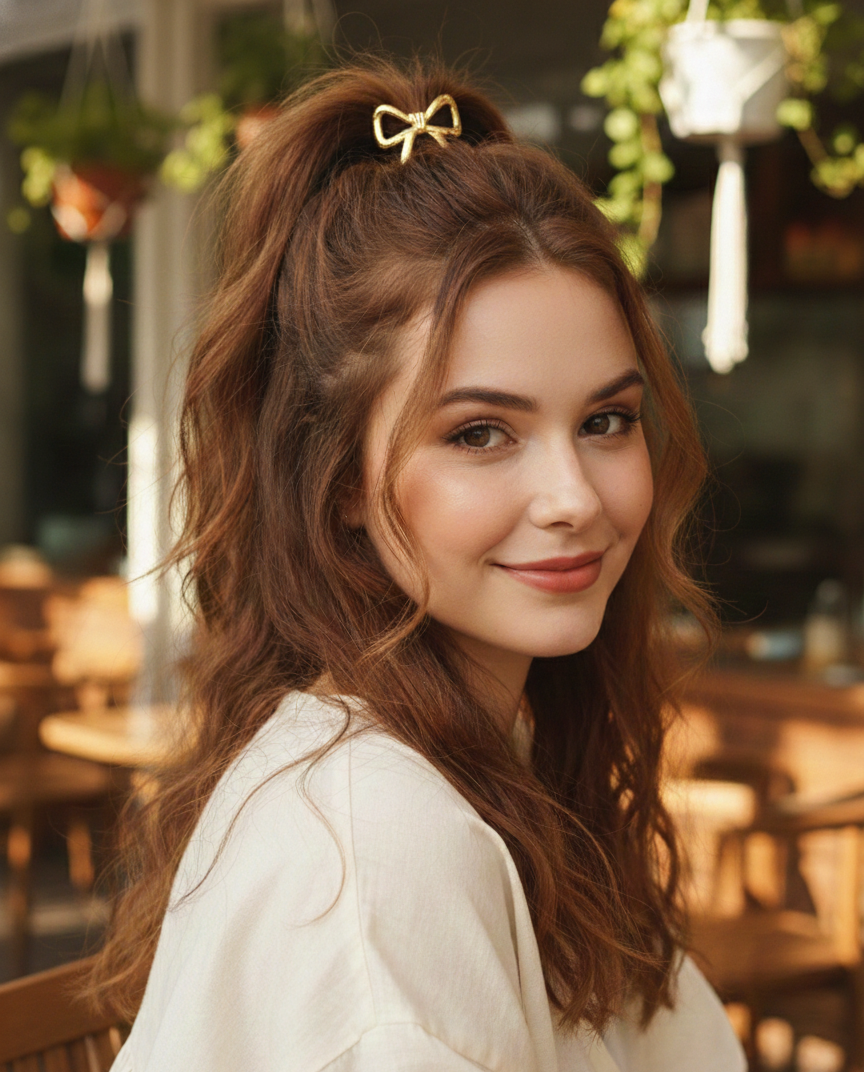 Elina Bow Shape Metal Gold cuff Hair Accessories Fashion Trend (Pack of 1 Pcs)(Gold Color)