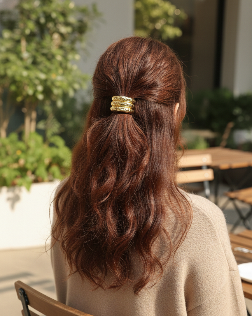 Elina Metal Gold cuff Hair Accessories Fashion Trend (Pack of 1 Pcs)(Gold Color)