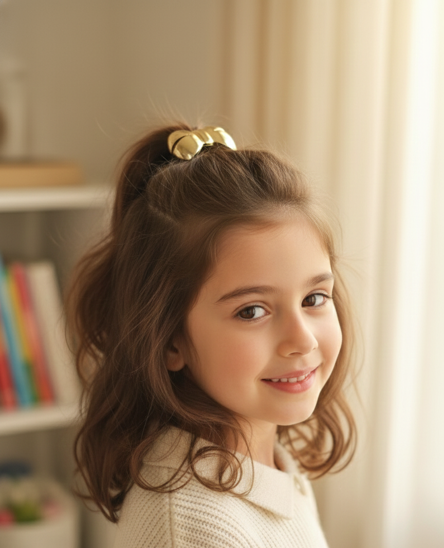 Elina Bow Shape Metal Gold cuff Hair Accessories Fashion Trend (Pack of 1 Pcs)(Gold Color)