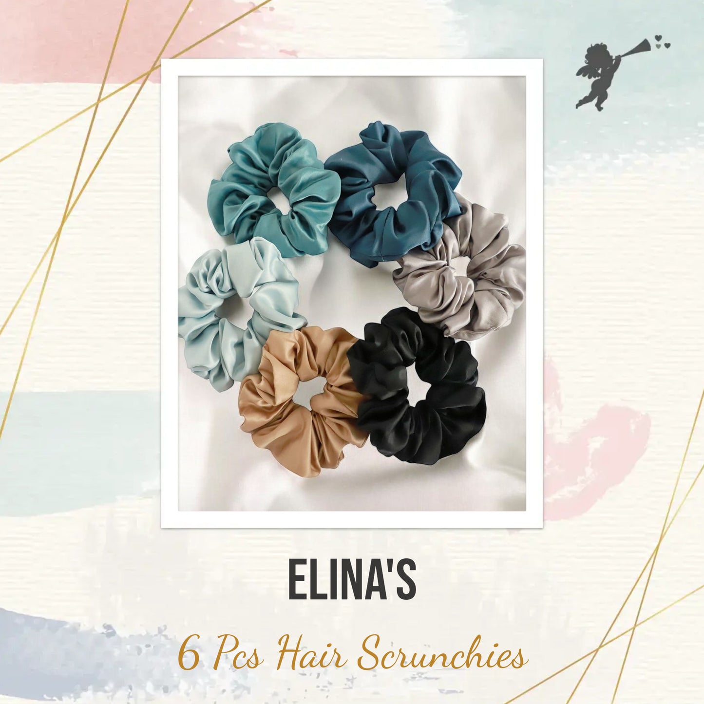 Elina 6 Pcs Hair Scrunchies for Girls, Women