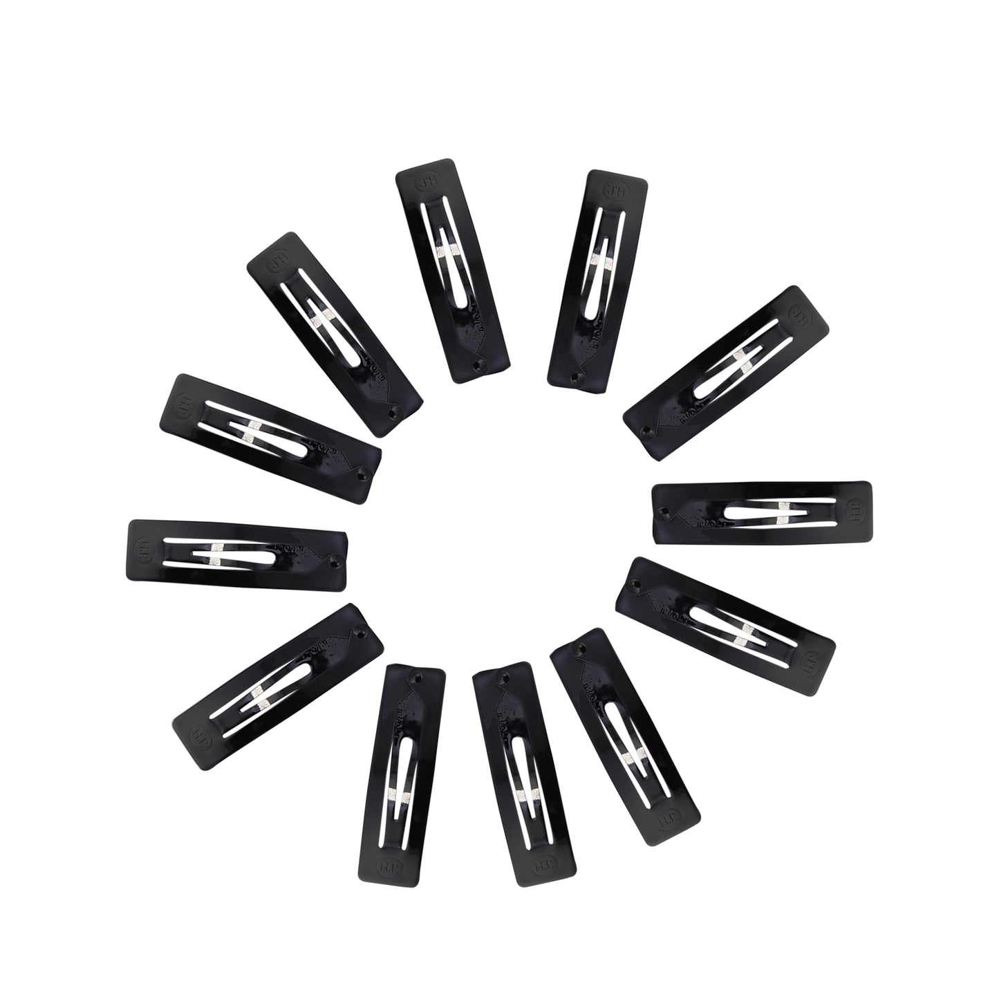 Tic Tac Hair Clips Made As Korea_Korean and Hair Accessories for Women and Girls, 24 Pcs (Pack of 2) Black Glossy and Matte