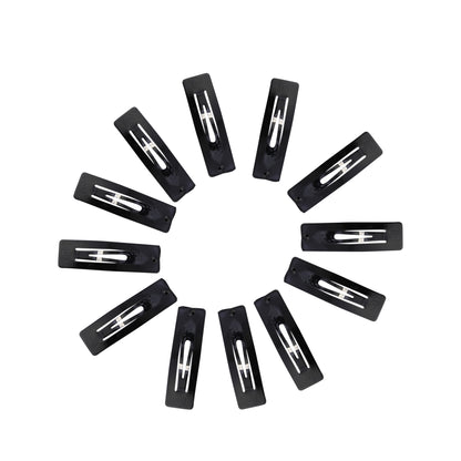 Tic Tac Hair Clips Made As Korea_Korean and Hair Accessories for Women and Girls, 24 Pcs (Pack of 2) Black Glossy and Matte