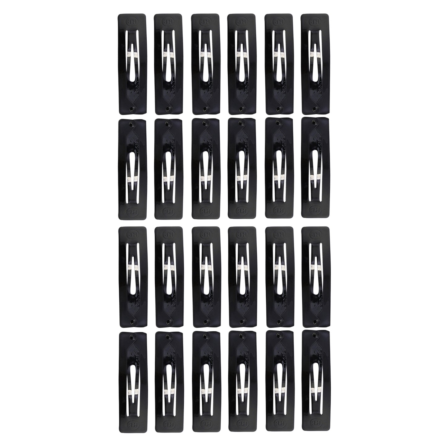 Tic Tac Hair Clips Made As Korea_Korean and Hair Accessories for Women and Girls, 24 Pcs (Pack of 2) Black Glossy and Matte