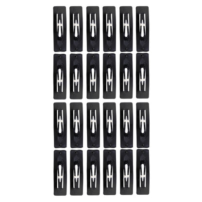 Tic Tac Hair Clips Made As Korea_Korean and Hair Accessories for Women and Girls, 24 Pcs (Pack of 2) Black Glossy and Matte