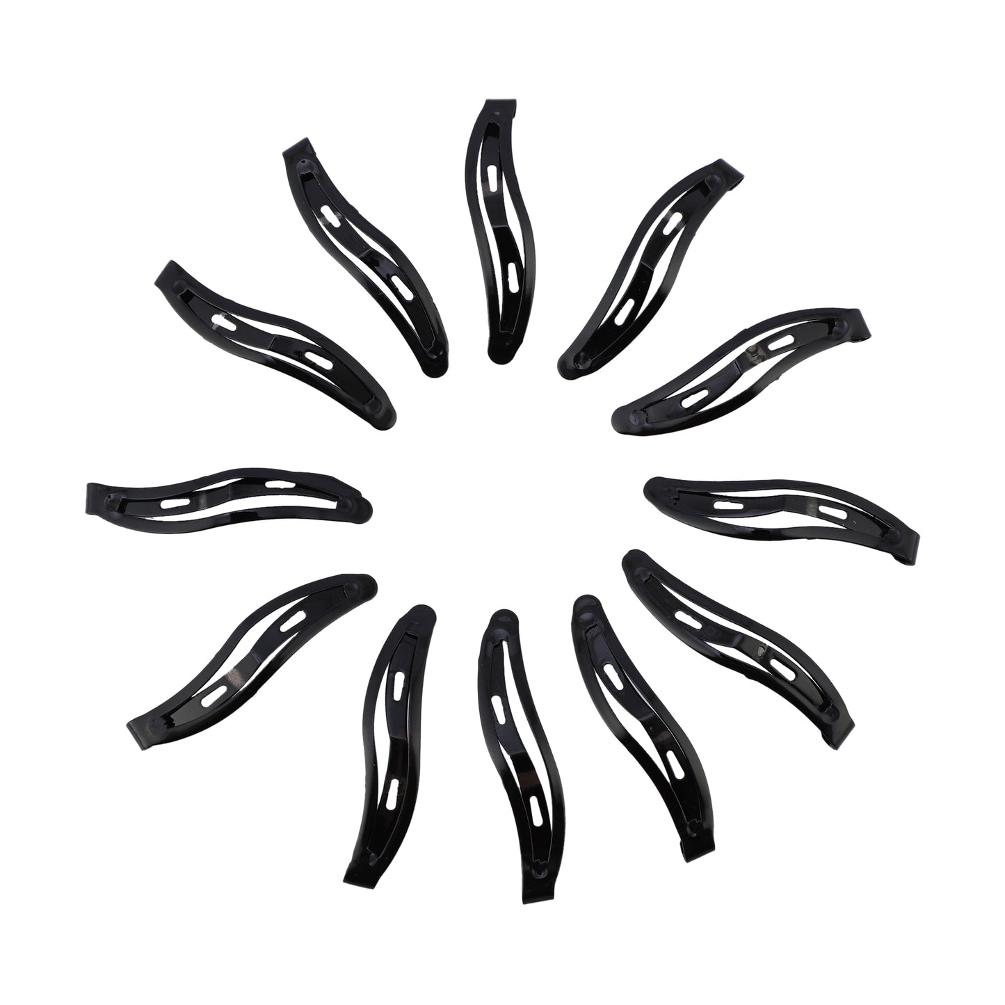 Tic Tac Hair Clips and Hair Accessories for Women and Girls 24 Pcs (pack of 2) - Black Glossy and Matte