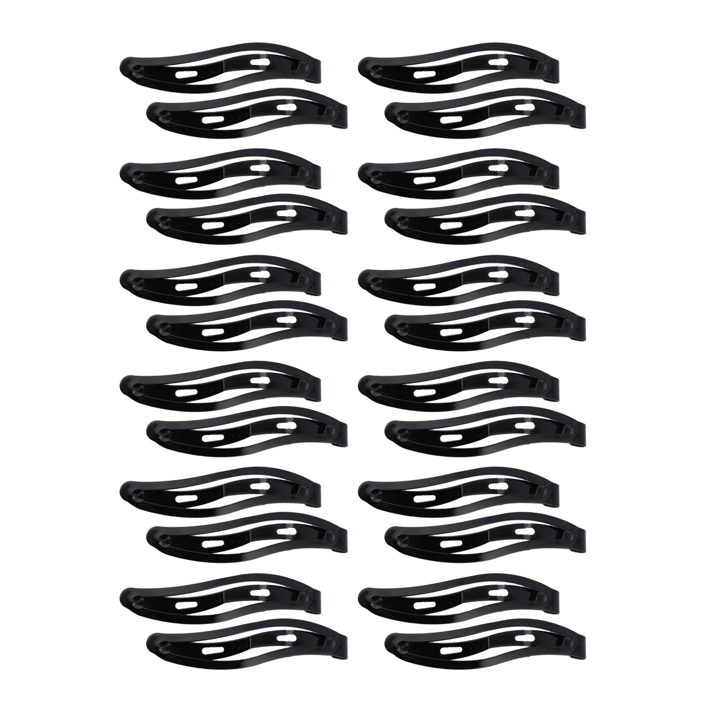 Tic Tac Hair Clips and Hair Accessories for Women and Girls 24 Pcs (pack of 2) - Black Glossy and Matte