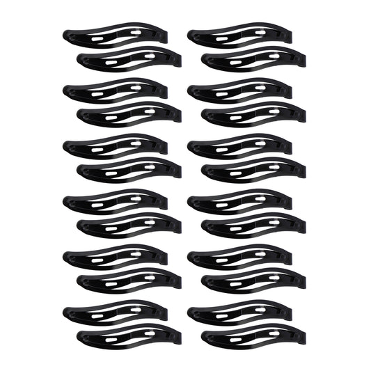 Tic Tac Hair Clips and Hair Accessories for Women and Girls 24 Pcs (pack of 2) - Black Glossy and Matte