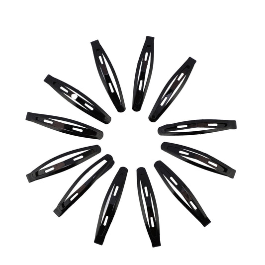 Tic Tac Hair Clips Made As Korean and Hair Accessories for Women and Girls, Black 12 Pcs Glossy and 12 Pcs Matte