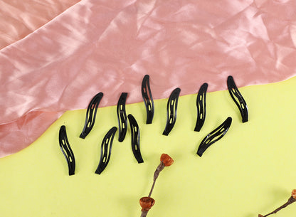 Tic Tac Hair Clips and Hair Accessories for Women and Girls 24 Pcs (pack of 2) - Black Glossy and Matte