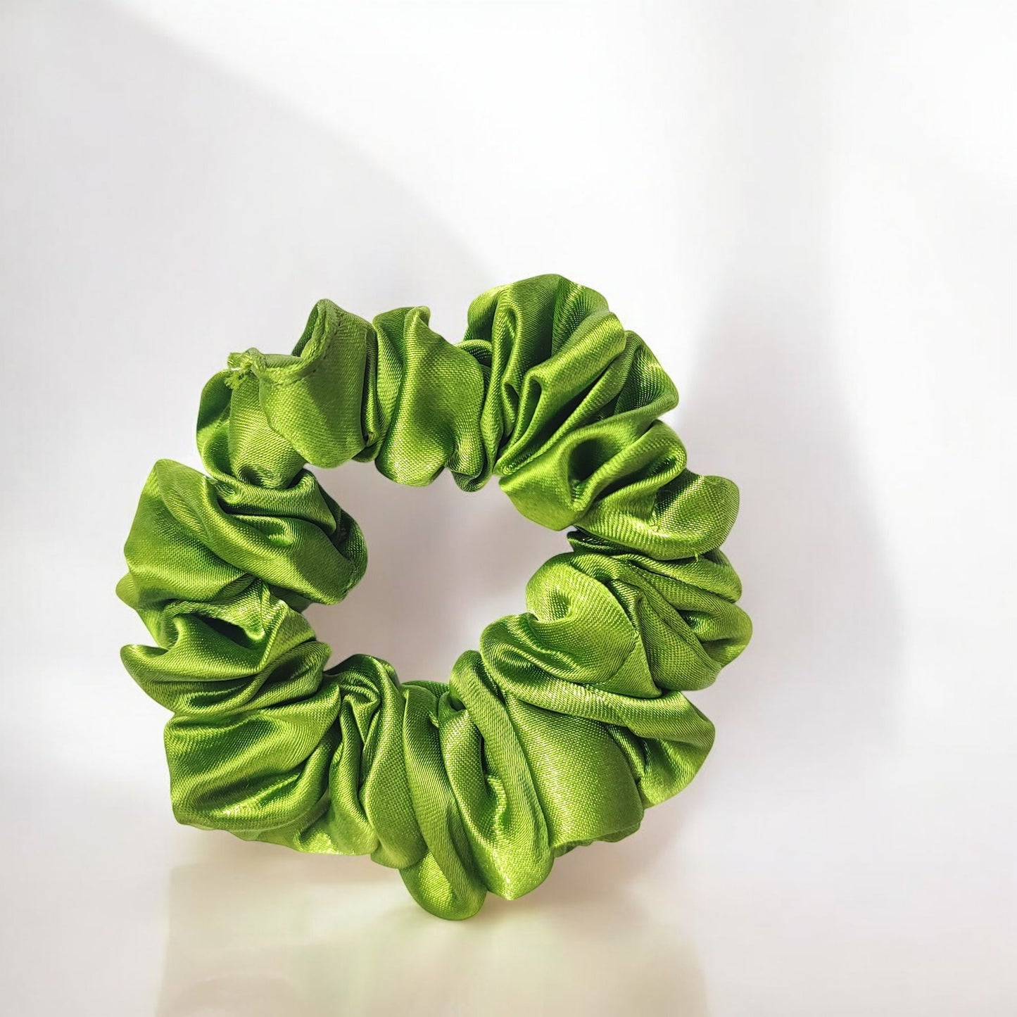 Full Length Hair Satin Scrunchie for Girls & Women (Pack of 1) Green color