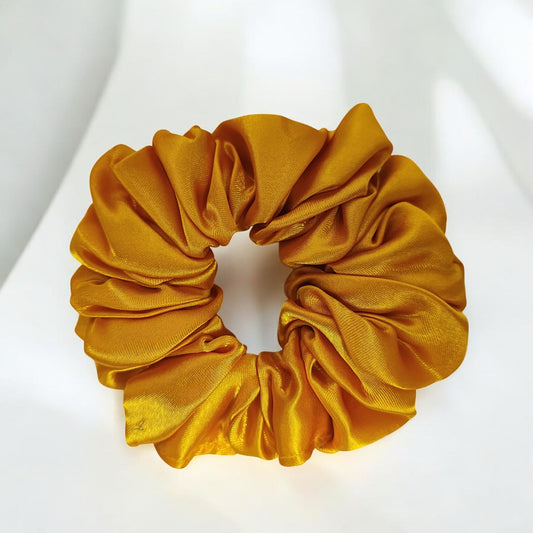 Full Length Hair Satin Scrunchie for Girls & Women (Pack of 1) Dark Yellow color