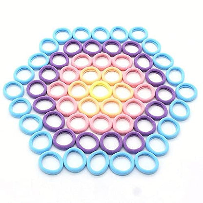 Elina 30 Light Elastic Ponytail Holder Hair Rubber Ties Head Bands Soft Cotton Thick Thin Hair Wear for School Girls, Kids, Women Accessories (Pack of 30)(Light)