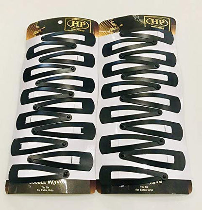 Black Tic Tac Hair Clips Korean Hair Accessories Tick Tack Pins for Women and Girls (Pack of 24) Matte Black Colour- Size 5 cm