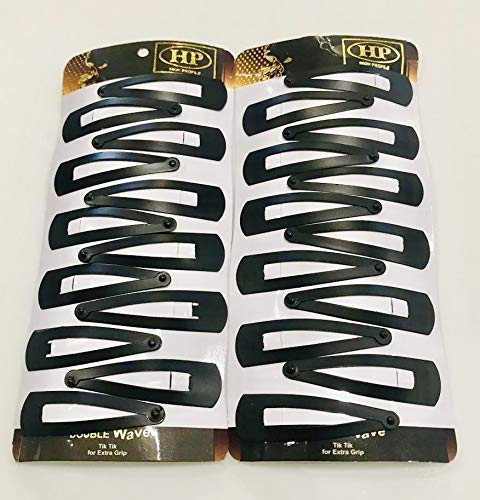 Black Tic Tac Hair Clips Korean Hair Accessories Tick Tack Pins for Women and Girls (Pack of 24) Matte Black Colour- Size 5 cm