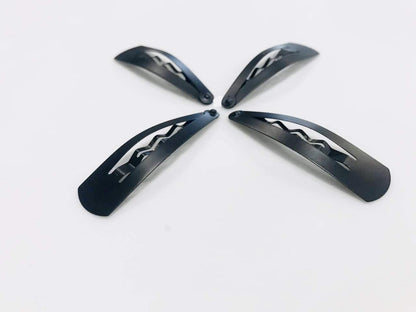 Black Tic Tac Hair Clips Korean Hair Accessories Tick Tack Pins for Women and Girls (Pack of 24) Matte Black Colour- Size 5 cm