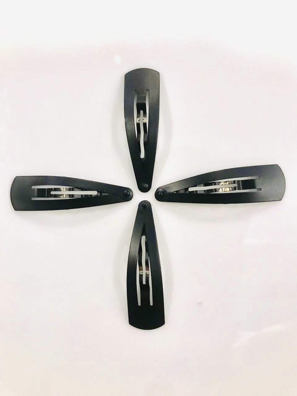 Black Tic Tac Hair Clips Korean Hair Accessories Tick Tack Pins for Women and Girls (Pack of 24) Matte Black Colour- Size 5 cm