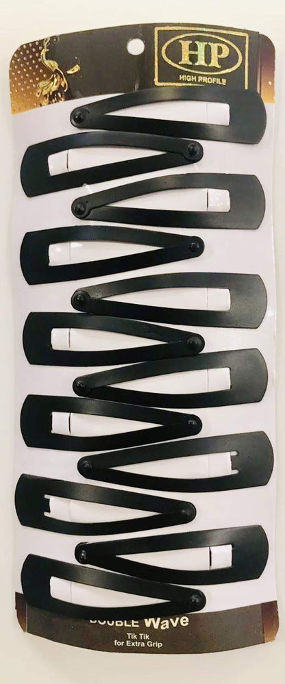 Black Tic Tac Hair Clips Korean Hair Accessories Tick Tack Pins for Women and Girls (Pack of 24) Matte Black Colour- Size 5 cm