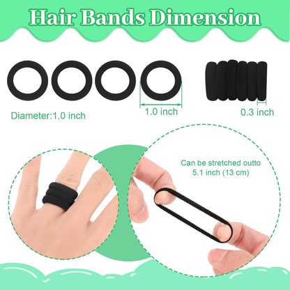 Elina 100 Pcs Baby Hair Ties for Girls and Kids Soft Premium Cotton Mini Elastic Rubber Bands Stretchable Non-Slip Small Ponytail Holder Tiny Scrunchies (Black Color) (Pack of 100)
