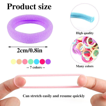 Elina 100 Pcs Baby Hair Ties for Girls and Kids Soft Premium Cotton Mini Elastic Rubber Bands Stretchable Non-Slip Small Ponytail Holder Tiny (Pastel Color) (Pack of 100)
