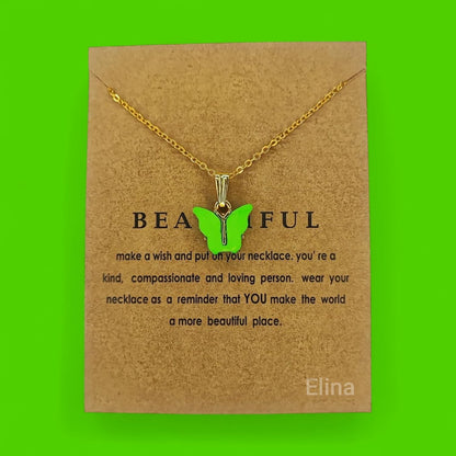 Elina Latest Fashion 5 Pcs Butterfly Jewellery Necklace Set, Gold Plated Stylish Pendant Chain for Women, Girls Gift Combo(Multi Color)(Set of 5 Pcs)