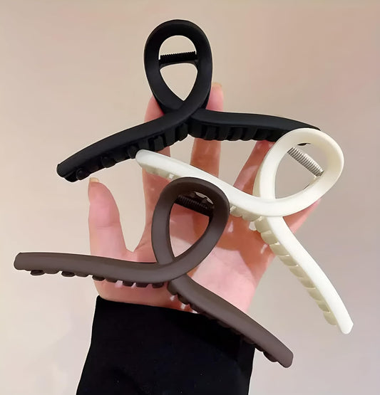 Matte Color Hair T-Shape Clutcher for Women (Pack of 1 Pcs) Design5(Random One)