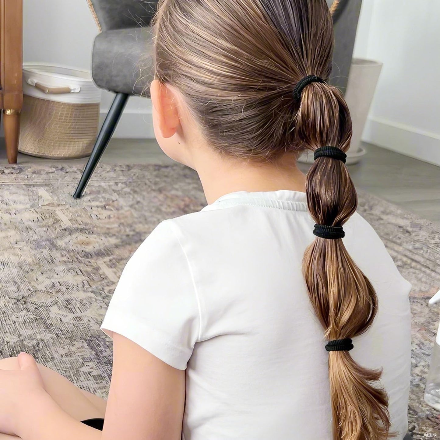 Elina 100 Pcs Baby Hair Ties for Girls and Kids Soft Premium Cotton Mini Elastic Rubber Bands Stretchable Non-Slip Small Ponytail Holder Tiny Scrunchies (Black Color) (Pack of 100)