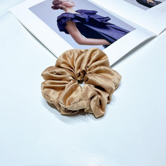 Elina Premium Satin Scrunchies Set Anti-Hair-Breakage, Silk Hair Ties Band Set For Girls, Women Elastic Rubber, Soft Big Size Full Length (Pack of 6)(Earthy Multi Colors)
