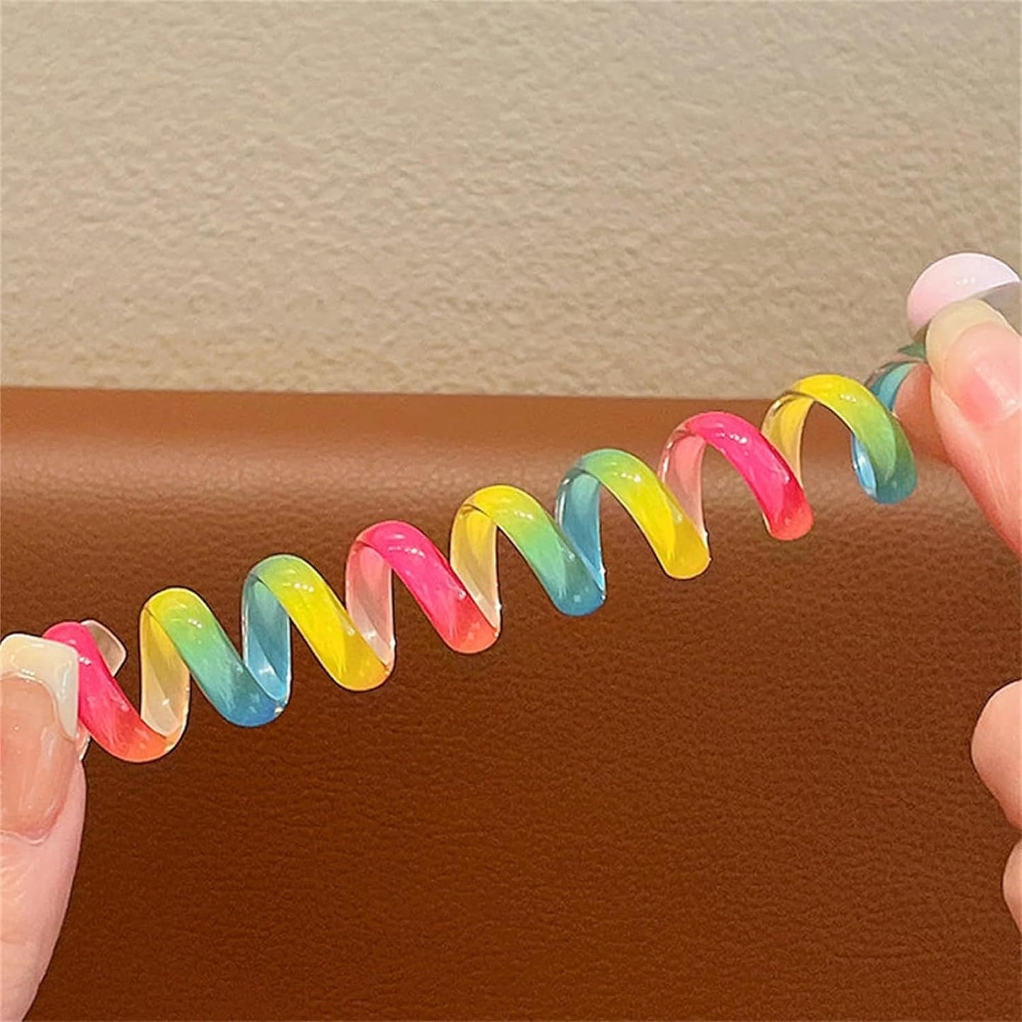 Elina 3 Pcs Telephone Wire Fancy Sprial Hair Band Ties Spring Braids Ponytail Holder Cute Cartoon Accessories Elastic Bow Knot for Girls,Kids, Baby and Women.3 Pcs