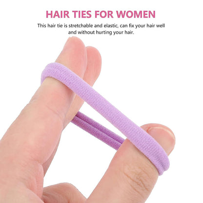 Elina 30 Light Elastic Ponytail Holder Hair Rubber Ties Head Bands Soft Cotton Thick Thin Hair Wear for School Girls, Kids, Women Accessories (Pack of 30)(Light)