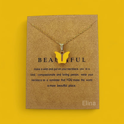 Elina Latest Fashion 5 Pcs Butterfly Jewellery Necklace Set, Gold Plated Stylish Pendant Chain for Women, Girls Gift Combo(Multi Color)(Set of 5 Pcs)