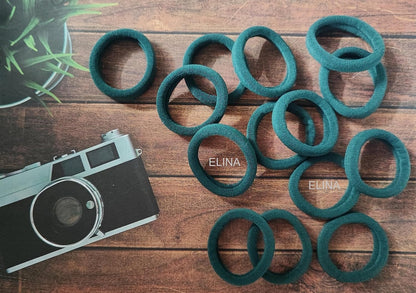 Elina 30 Green Elastic Ponytail Holder Hair Rubber Ties Head Bands Soft Cotton Thick Thin Hair Wear for School Girls, Kids, Women Accessories (Pack of 30)(Green)