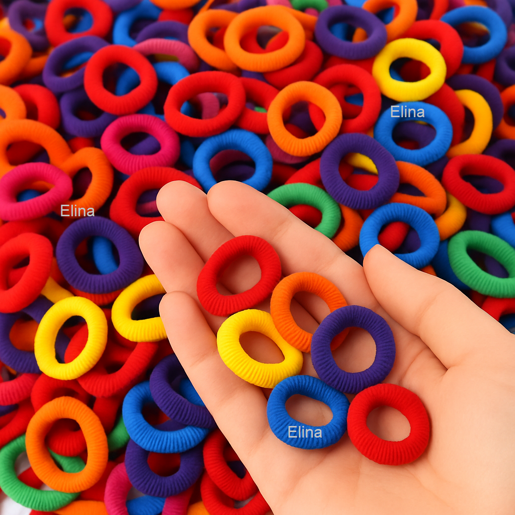 Elina 100 Pcs Baby Hair Ties for Girls and Kids (Dark Color) (Pack of 100)