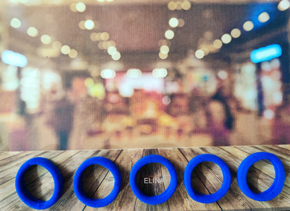 Elina 30 Blue Elastic Ponytail Holder Hair Rubber Ties Head Bands Soft Cotton Thick Thin Hair Wear for School Girls, Kids, Women Accessories (Pack of 30)(Blue)