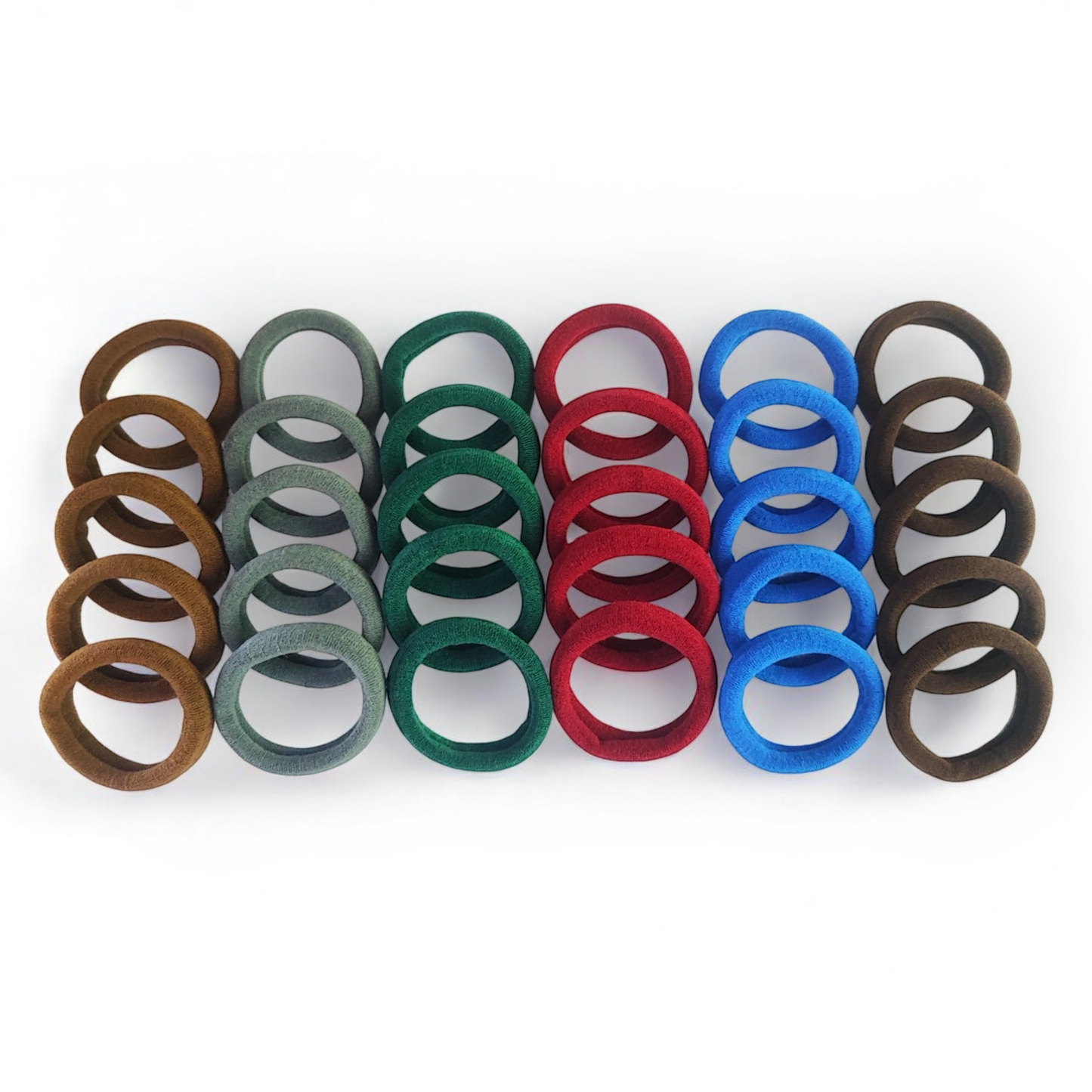 Elina 30 Dark Elastic Ponytail Holder Hair Rubber Ties Head Bands Soft Cotton Thick Thin Hair Wear for School Girls, Kids, Women Accessories (Pack of 30)(Dark)