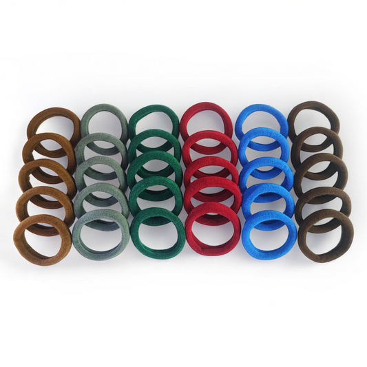 Elina 30 Dark Elastic Ponytail Holder Hair Rubber Ties Head Bands Soft Cotton Thick Thin Hair Wear for School Girls, Kids, Women Accessories (Pack of 30)(Dark)