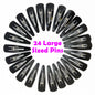 Extra Large Tic Tac Hair Clips for Women and Girls (Black Glossy and Matte) -24 Pcs, Pack of 2