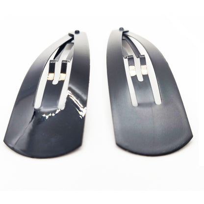 Extra Large Tic Tac Hair Clips for Women and Girls (Black Glossy and Matte) -24 Pcs, Pack of 2