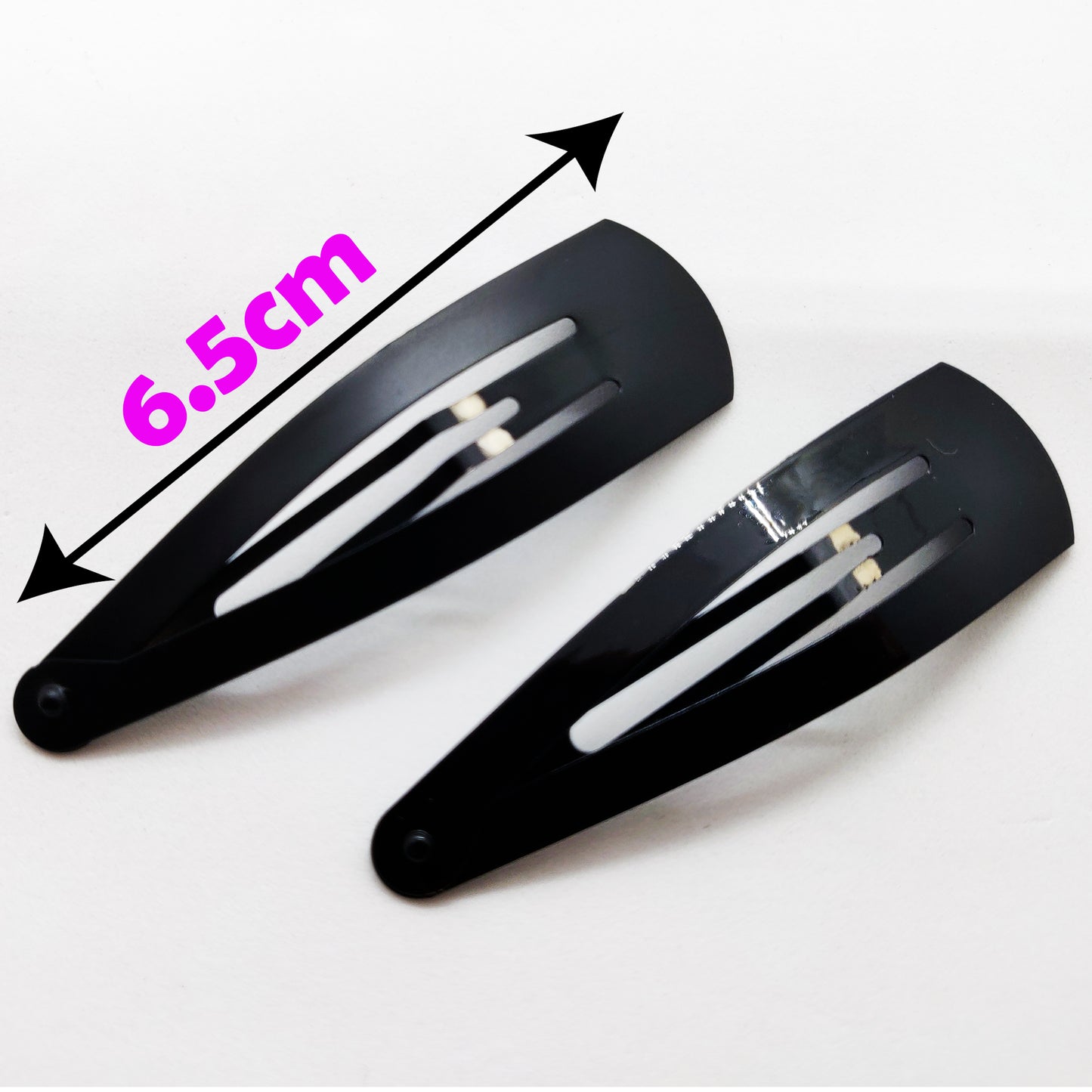 Extra Large Tic Tac Hair Clips for Women and Girls (Black Glossy and Matte) -24 Pcs, Pack of 2