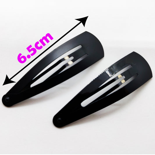 Extra Large Tic Tac Hair Clips for Women and Girls (Black Glossy and Matte) -24 Pcs, Pack of 2