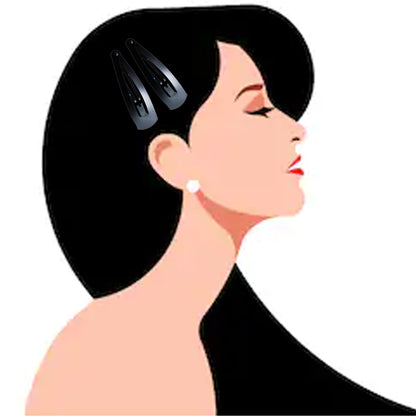 Extra Large Tic Tac Hair Clips for Women and Girls (Black Glossy and Matte) -24 Pcs, Pack of 2